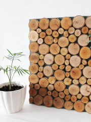 Стеновая панель из спилов березы - Фото 2