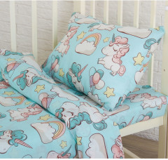Комплект постельного белья «Единорожки» (арт. 8796-2, бязь, 1-спальный, наволочка 40х60) - Фото 1
