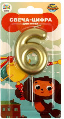 Свеча для торта «Цифра 6» - Фото 1