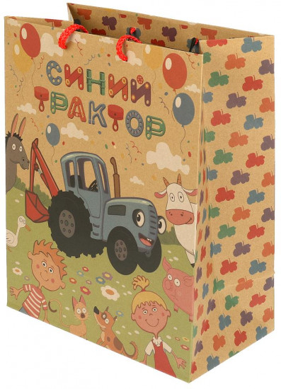 Пакет подарочный «Синий трактор»