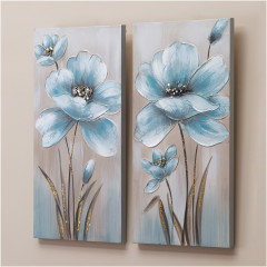 Комплект из двух картин «Голубой цветок» - Фото 2