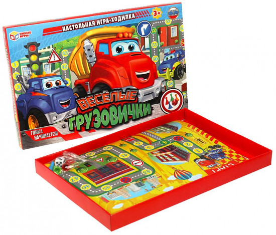Игра-ходилка настольная «Весёлые грузовички»