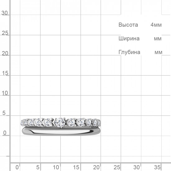 Кольцо из серебра с фианитами