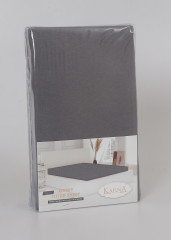 Простыня трикотажная на резинке (2-спальная, хлопок, 160x200+30 см), цвет кремовый - Фото 1