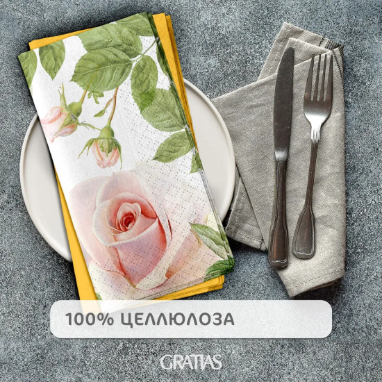 Салфетки бумажные «Утренняя роза»