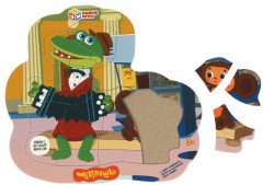 Пазл фигурный в рамке «Чебурашка и крокодил Гена» - Фото 1