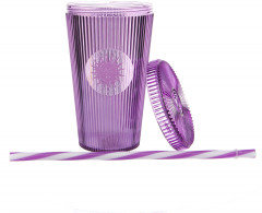 Стакан с крышкой и трубочкой - Фото 1