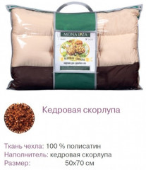 Подушка-валик из скорлупы кедрового ореха (50х70 см) - Фото 1