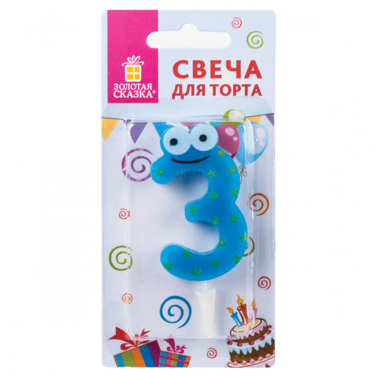 Свеча-цифра для торта «Цифра 3»