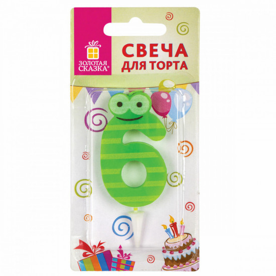 Свеча-цифра для торта «Цифра 6»
