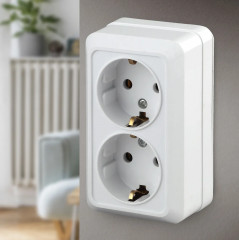 Розетка двойная с заземлением - Фото 2