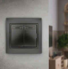 Выключатель двухклавишный - Фото 1