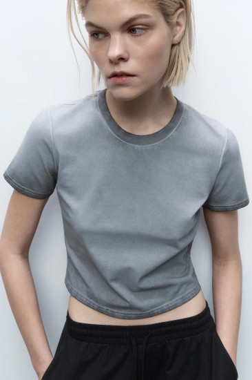 Футболка-топ женская из вареного трикотажа