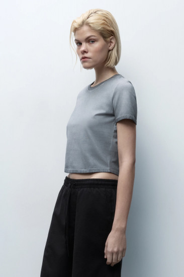 Футболка-топ женская из вареного трикотажа