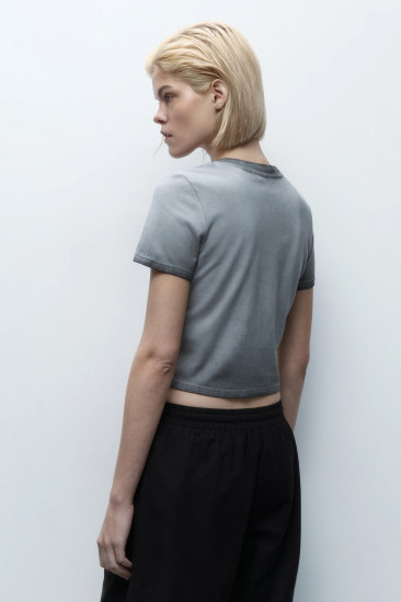Футболка-топ женская из вареного трикотажа