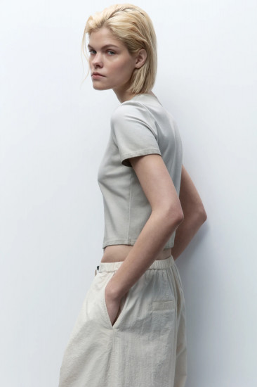 Футболка-топ женская из вареного трикотажа