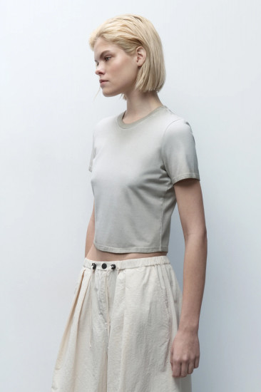 Футболка-топ женская из вареного трикотажа