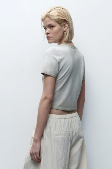 Футболка-топ женская из вареного трикотажа