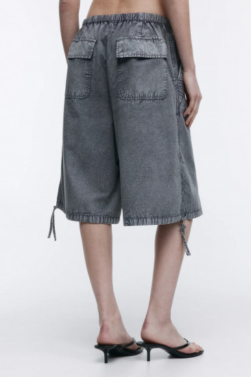 Шорты-бриджи с вареным эффектом женские