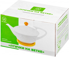 Чайник заварочный с деревянной подставкой «Птички на ветке» - Фото 4