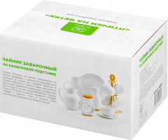 Чайник заварочный с деревянной подставкой «Птички на ветке» - Фото 5