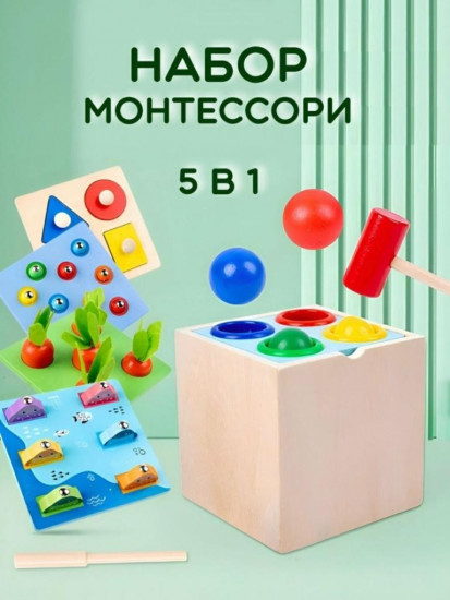 Сортер 5 в 1 «Монтессори»