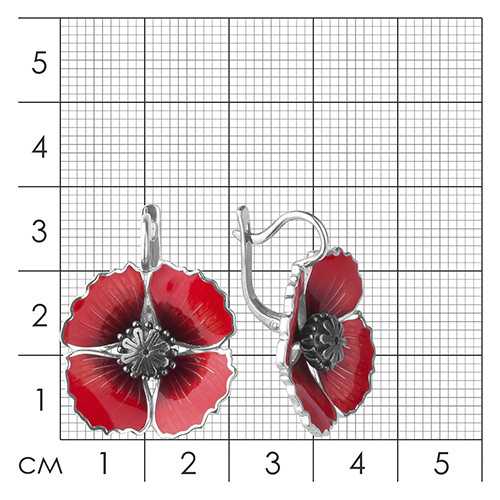 Серьги из серебра с эмалью