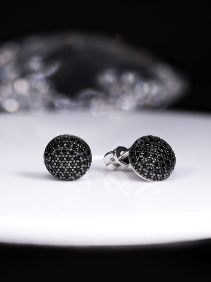 Серьги из серебра с фианитами