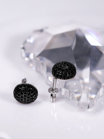 Серьги из серебра с фианитами