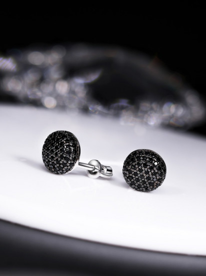 Серьги из серебра с фианитами