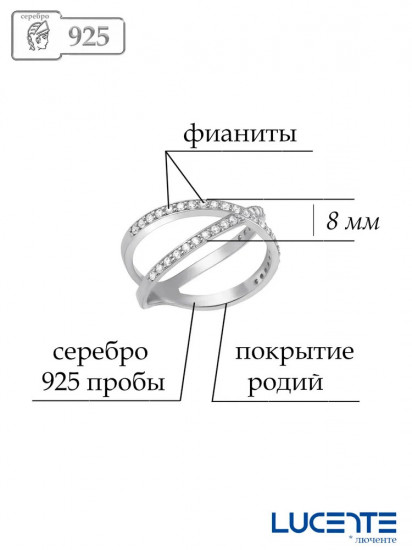 Кольцо из серебра с фианитами