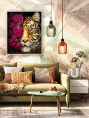 Картина по номерам «Тигр в розах» - Фото 4