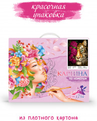 Картина по номерам «Тигр в розах» - Фото 7