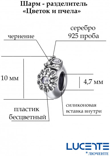 Подвеска из серебра с фианитами