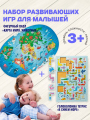Головоломка + пазл «Карта Мира» - Фото 1