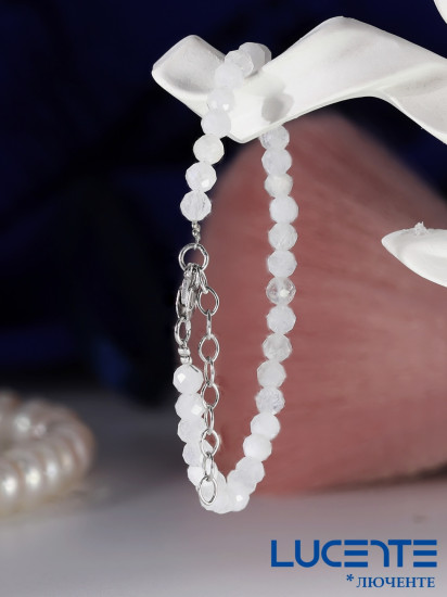 Браслет из серебра с лунными камнями