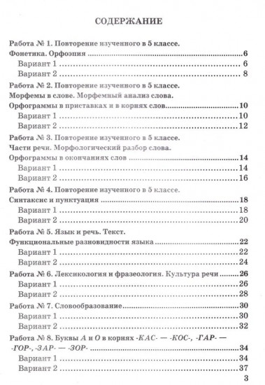 Русский язык. 6 класс. Зачётные работы