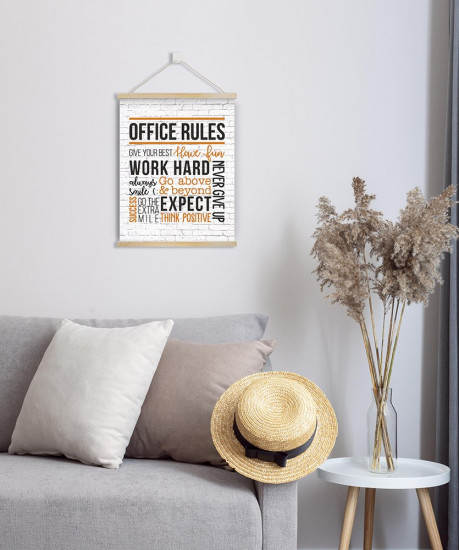 Настенное подвесное панно «Office rules»