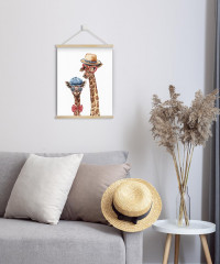 Настенное подвесное панно «Жирафы в очках» - Фото 1