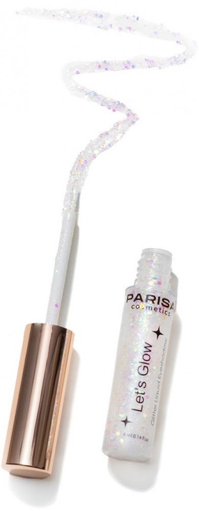 Тени для век жидкие с глиттером «Let’s Glow», оттенок 06 Sapphire | Parisa Cosmetics | Фото 1