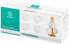 Набор кружек на деревянной подставке «Тропики» - Фото 5