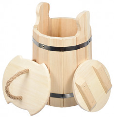 Кадка из липы для воды и заготовки солений (5 л) с крышкой и гнётом - Фото 2