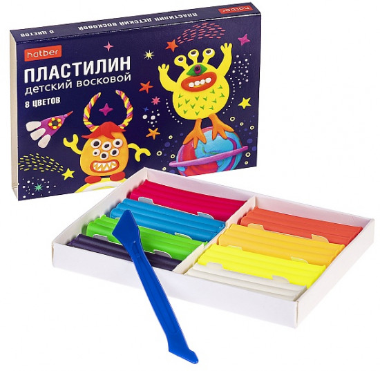 Пластилин восковой неоновый «Монстрики»
