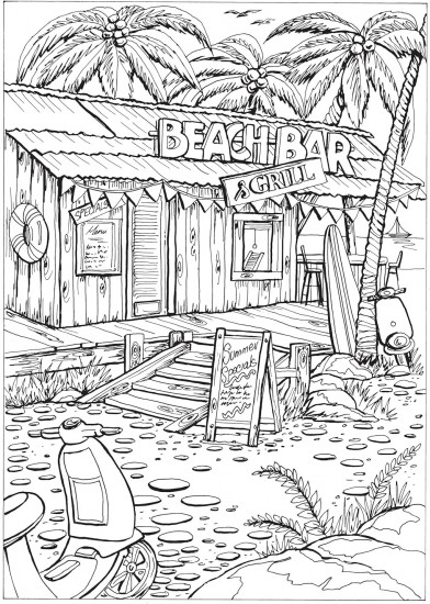 Creative Haven Summer Scenes Coloring Book