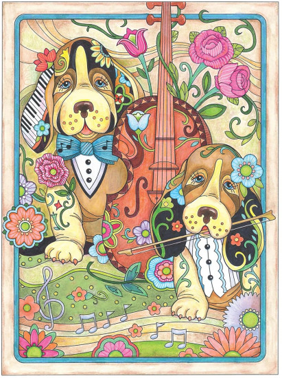 Creative Haven Playful Puppies Coloring Book