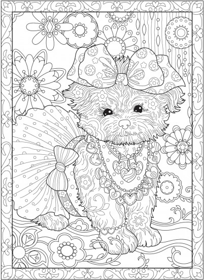 Creative Haven Playful Puppies Coloring Book