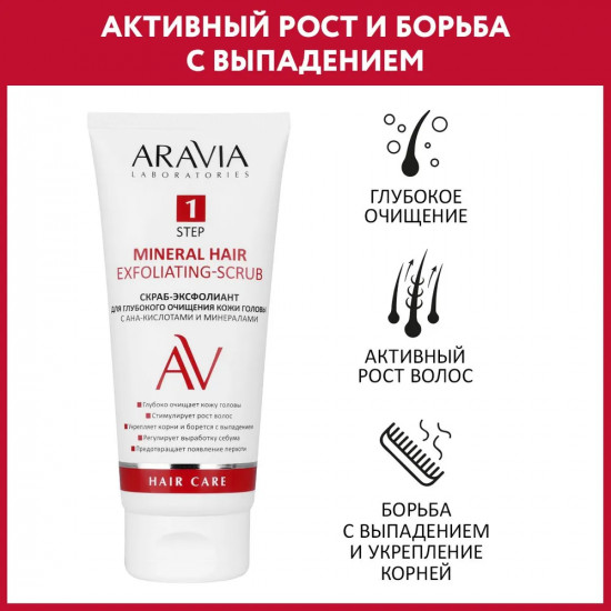 Скраб-эксфолиант для глубокого очищения кожи головы с АНА-кислотами и минералами «Mineral Hair Exfoliating-Scrub»