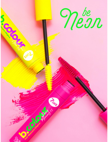 Тушь для ресниц и волос светящаяся «B.Colour Hair mascara UVglow», оттенок 01 Paris Morning розовый