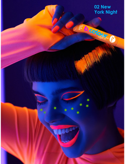 Тушь для ресниц и волос светящаяся «B.Colour Hair mascara UVglow», оттенок 02 New York Night оранжевый
