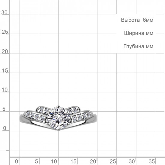 Кольцо из серебра с фианитами